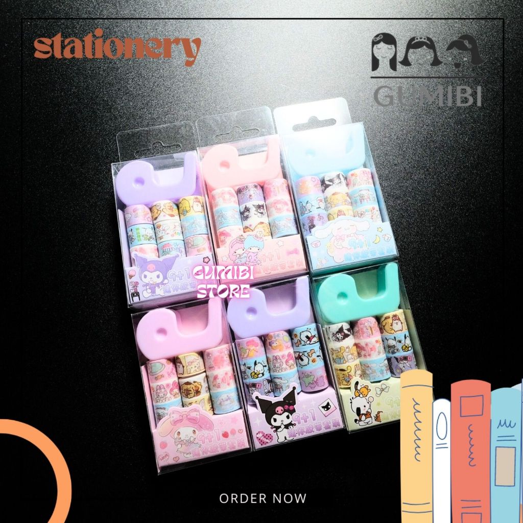WASHI TAPE FREE DISPENSER SANRIO WASHI TAPE ISOLASI SOLATIP KERTAS ROLL SANRIO TERMURAH