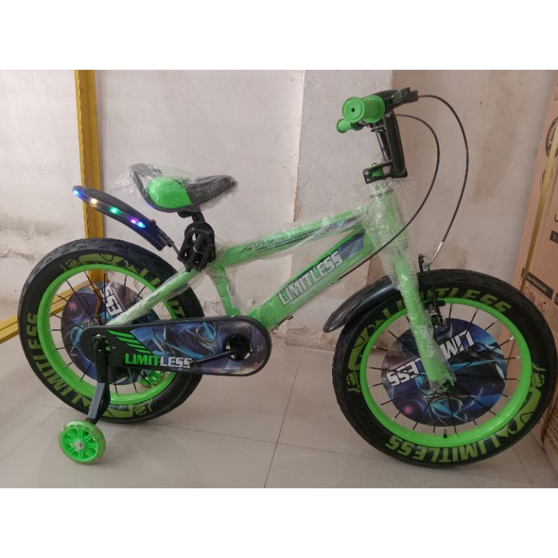 Sepeda Anak Sepeda BMX 18 inch LIMITLESS ( Ban Jumbo 3.0 ) ( Warna Hijau )