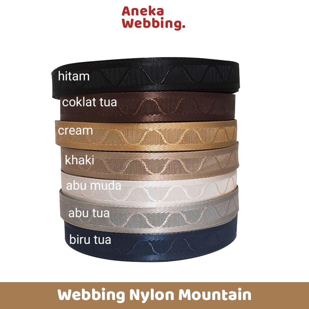 Webbing 2.5cm Nylon Motif Mountain (Roll)