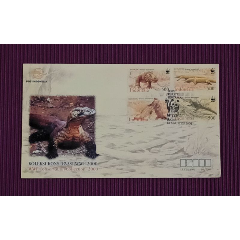 

Perangko Seri Koleksi Konservasi WWF tahun 2000 asli 100% original 1 set dengan amplopnya.