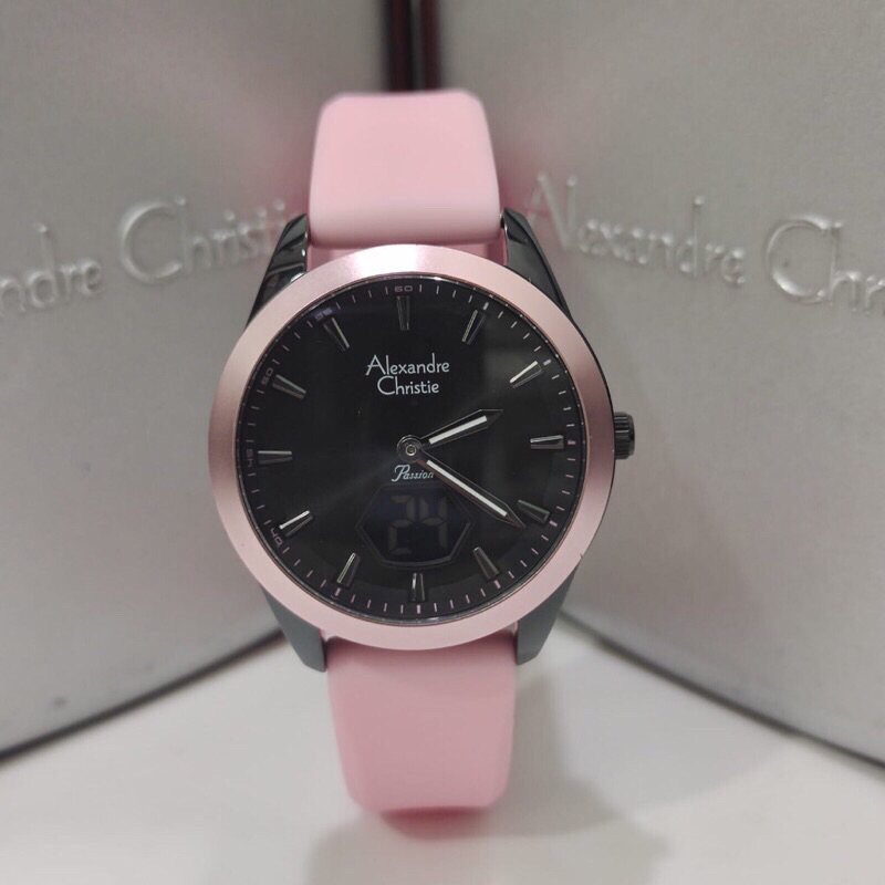 JAM TANGAN WANITA ALEXANDRE CHRISTIE 9394LH / AC 9394 RUBBER second digital [ORIGINAL]