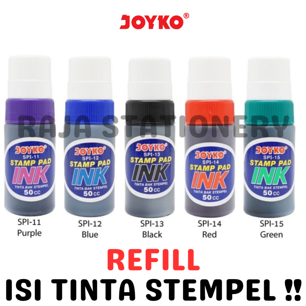 

Joyko Stamp Pad Ink REFILL Black Blue Red Green Purple Cardboard Plastic / Tinta Isi Ulang Stempel Joyko Hitam Biru Merah Ungu Hijau Bantalan Kardus Plastik