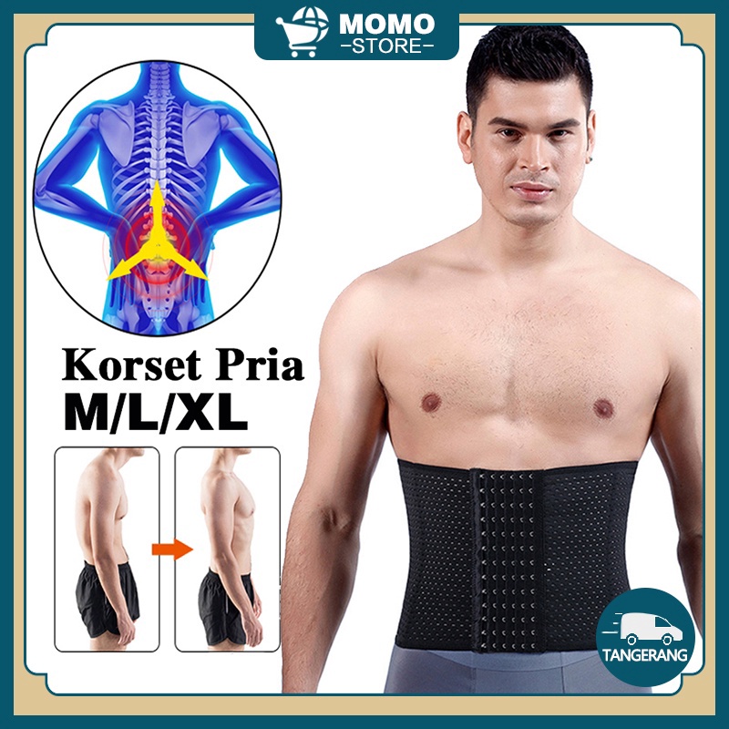 Terbaik Koset Pria / Korset Cowok / Korset Pelangsing Perut Buncit 