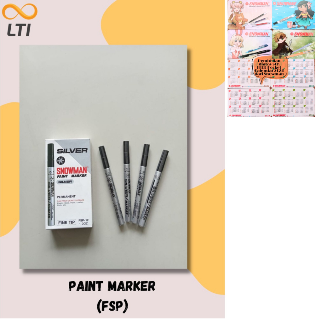 

Paint Marker Snowman Fine Tip Silver / FSP / PCS - HEMAT