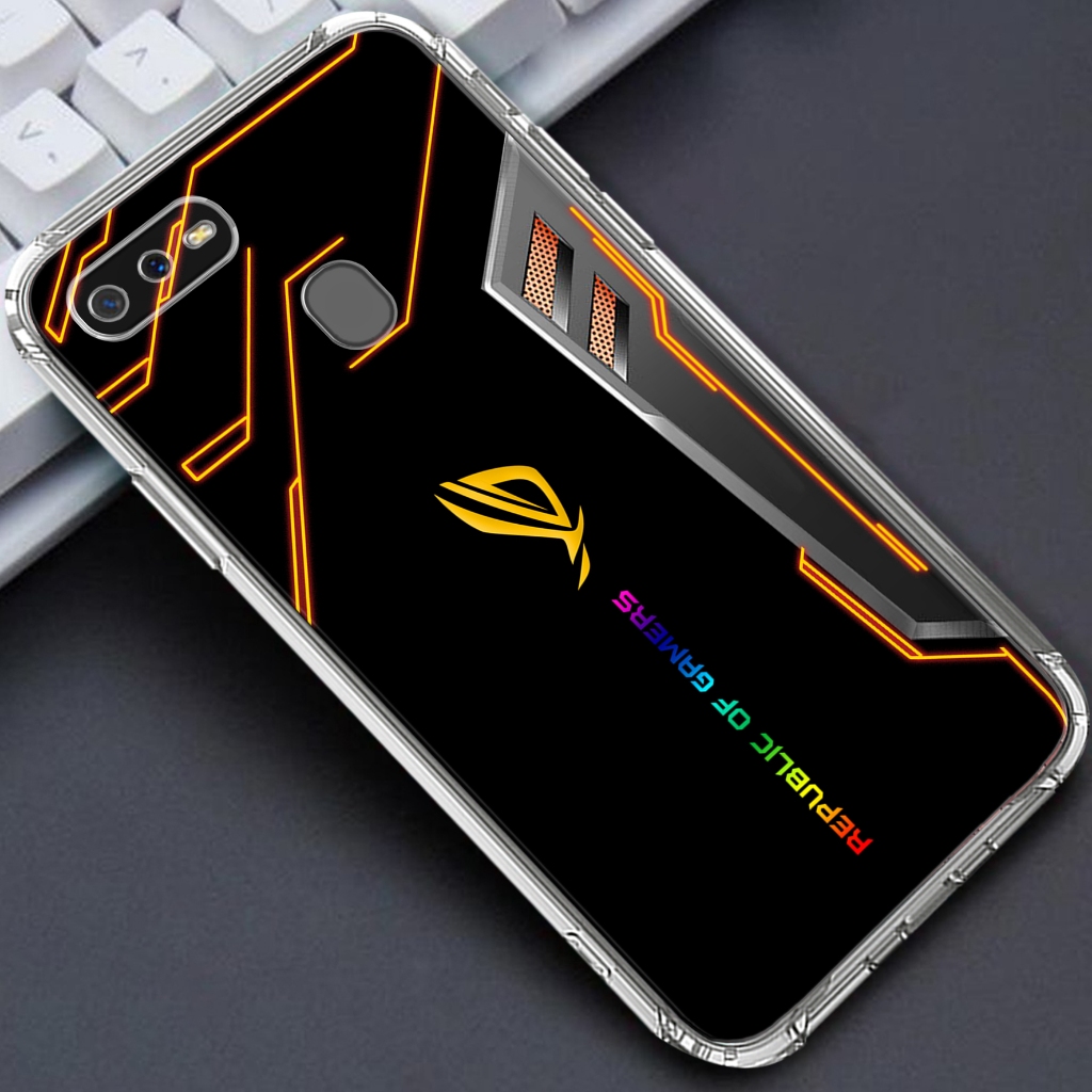 Softcase OPPO A5S /OPPO A12/OPPO A7  - Clear Case  MOTIF  ( ROG ) - Anticrack - Case Bening - Softca