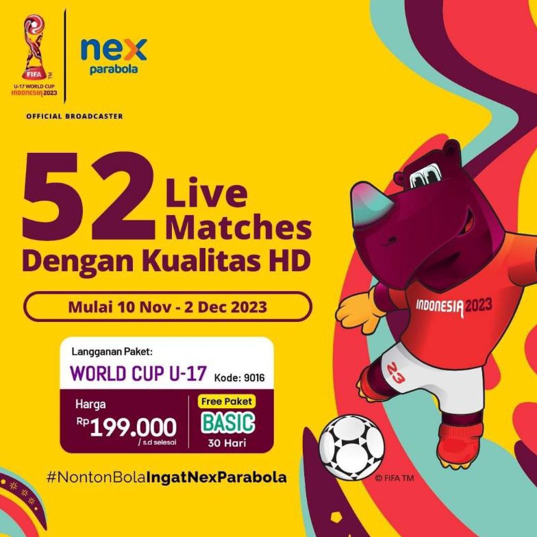 [KODE A43Q] Paket TIMNAS World Cup U-17 Nex Parabola Bola Timnas Indonesia