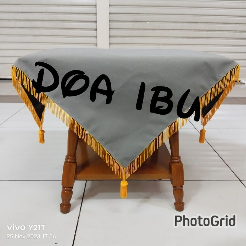 

best seller alas baki upacara bendera alas baki paskibra warna abu-abu polos pake rumbai ready stock