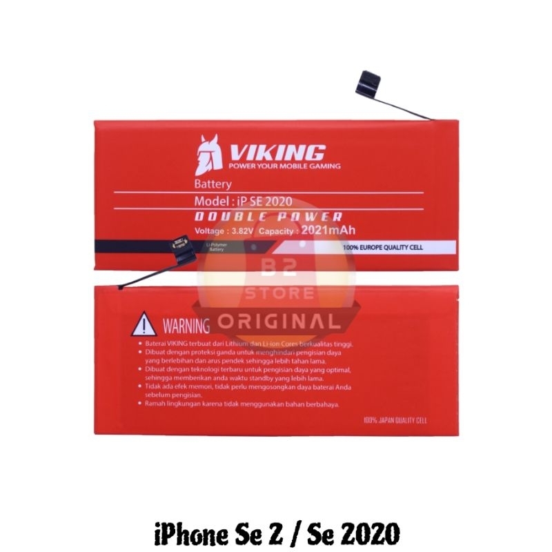 Baterai Battery Double Power Viking iPhone SE 2 / iPhone SE 2020 2021mAh