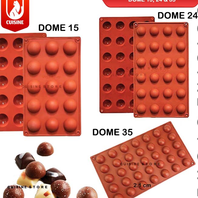 Star Seller.. [COD] Cetakan Coklat Bulat DOME kecil 15 Lubang / Cetakan Puding Jelly Agar Permen / C