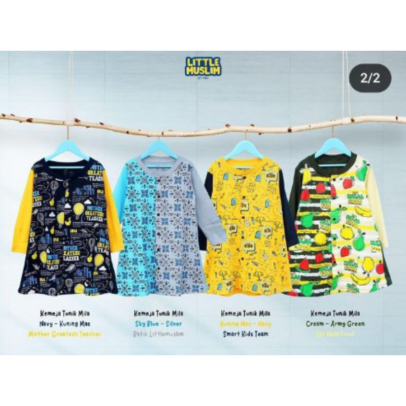 Gamis & Tunik Anak Original Little Muslim Tunik kaos Gamis Kaos