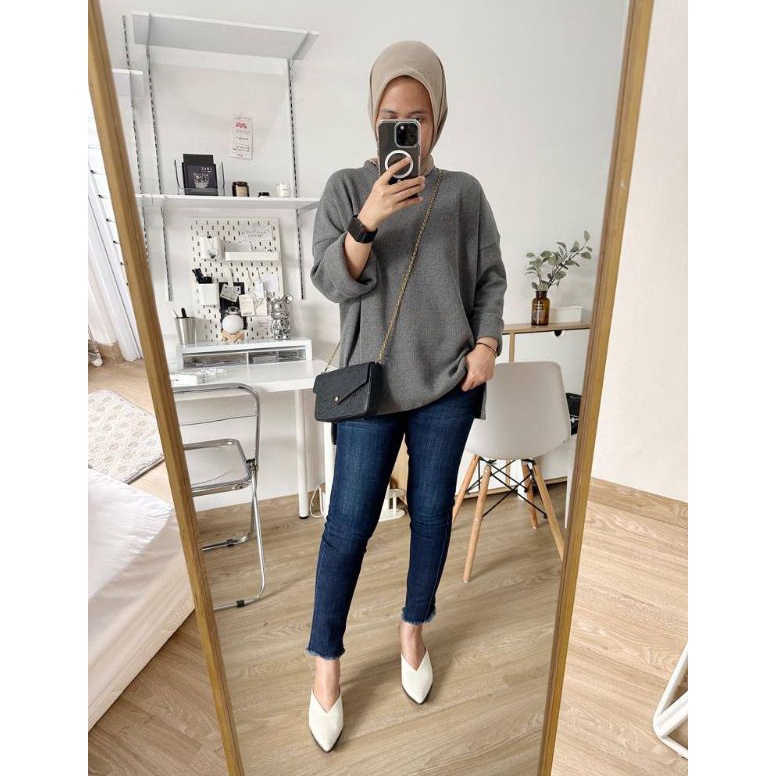Murah.. KALEA OVERSIZED /ATASAN OVERSIZE/ SWEATER OVERSIZE/ BASIC SWEATER POLOS / SWEATER WANITA POL
