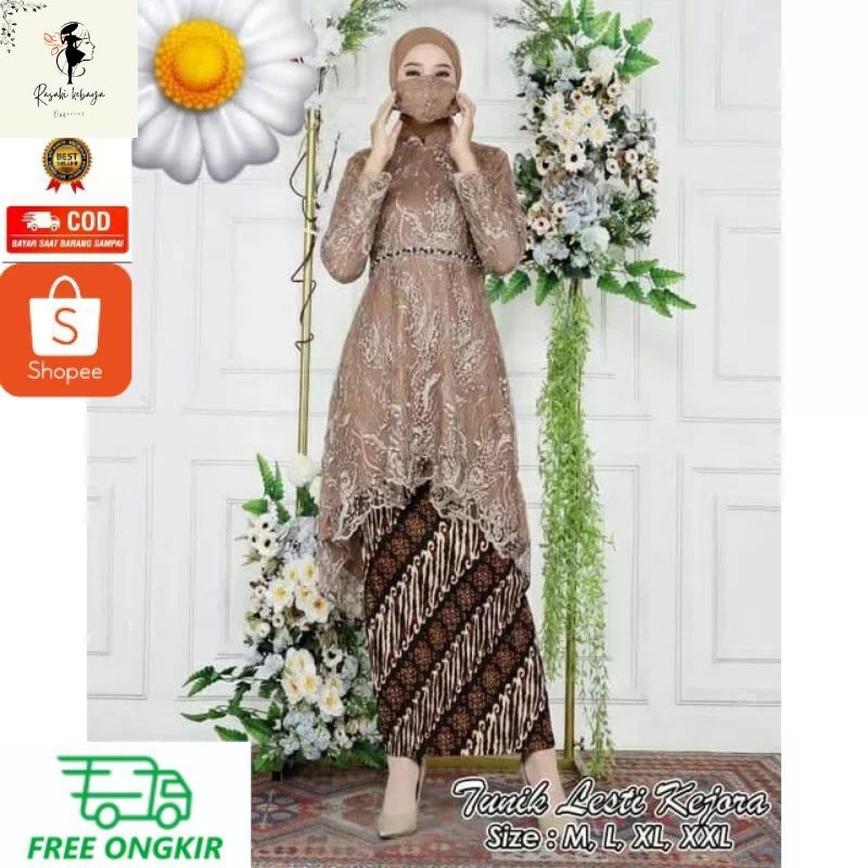 COD - SET KEBAYA TUNIK LESTY BAJU KEBAYA WANITA KEBAYA MODERN ATASAN KEBAYA MODERN SET KEBAYA WISUDA