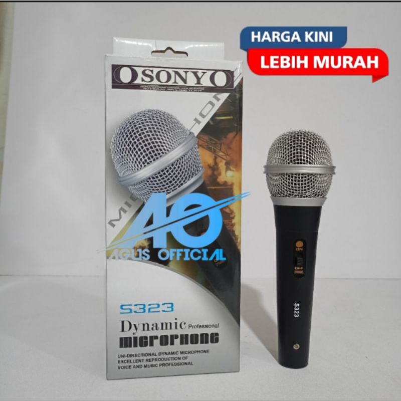 ✅MIC KABEL SONY S-323 MIC KARAOKE PANJANG KABEL 5 METER KUALITAS PREMIUM MIC VOCAL DYNAMIK