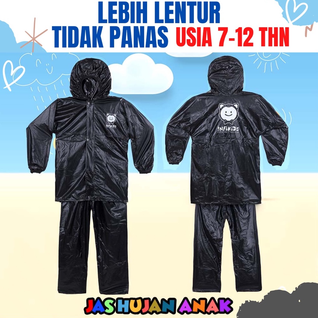 12.12 BIG SALE FASION Jas Hujan Anak Laki Laki Perempuan SD Umur 7-12 Tahun Bagus Terbaru Mantol Ana