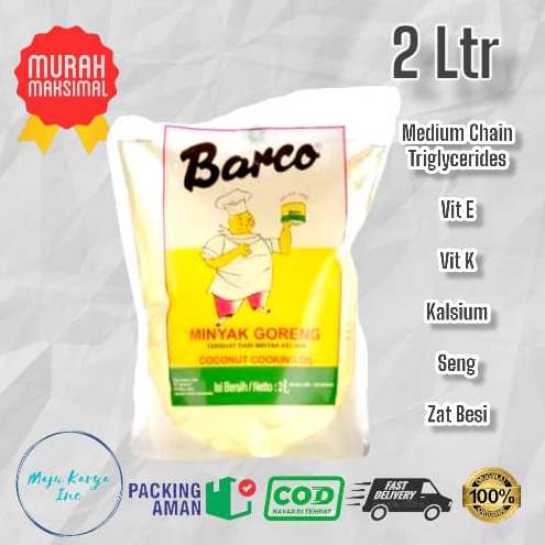 

✨BIG SALE✨ Barco Minyak Goreng Kelapa / Coconut Oil 2 Ltr murah