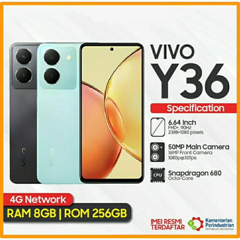 VIVO Y36 4G | Y36 5G (8/256GB) NEW GARANSI RESMI
