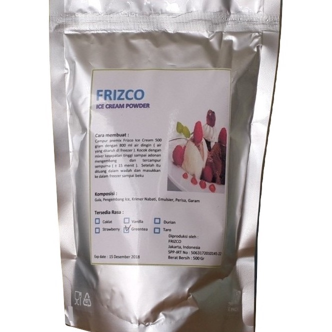 

BXXR2705 XC26619 FRIZCO bubuk es krim 500gr frisco ice cream powder fresco frisko tepung serbuk bubuk eskrim instan hard serve mixer grosir distributor produsen