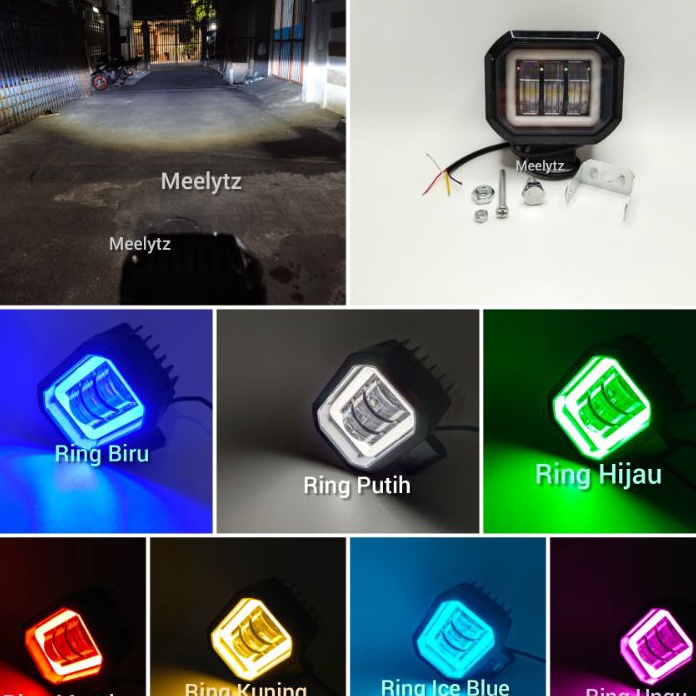 Terkini Lampu tembak sorot LED CWL 3 mata Lensa 6D 30watt daymaker 3 mata cree angel aye kotak biru.