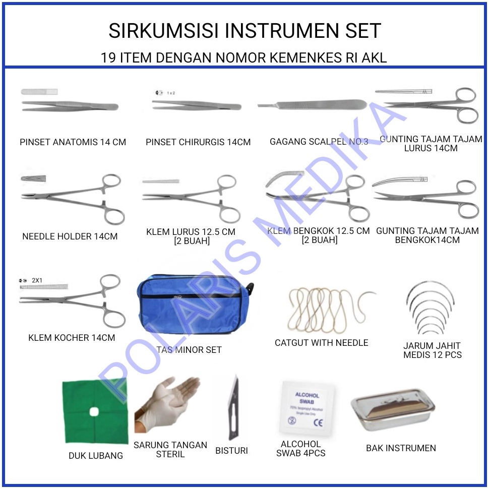 VIRAL Sirkumsisi Instrument Set / Circumsisi Set / Set Bedah Khitan Sunat Minor