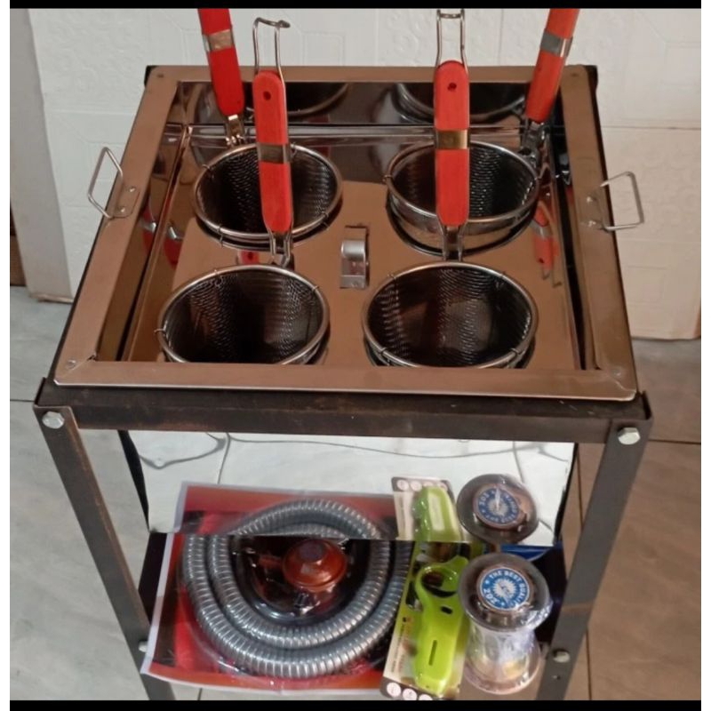 Dandang mie ayam Kotak 4 lubang /panci mie kocok stainless steel - Dandang saja