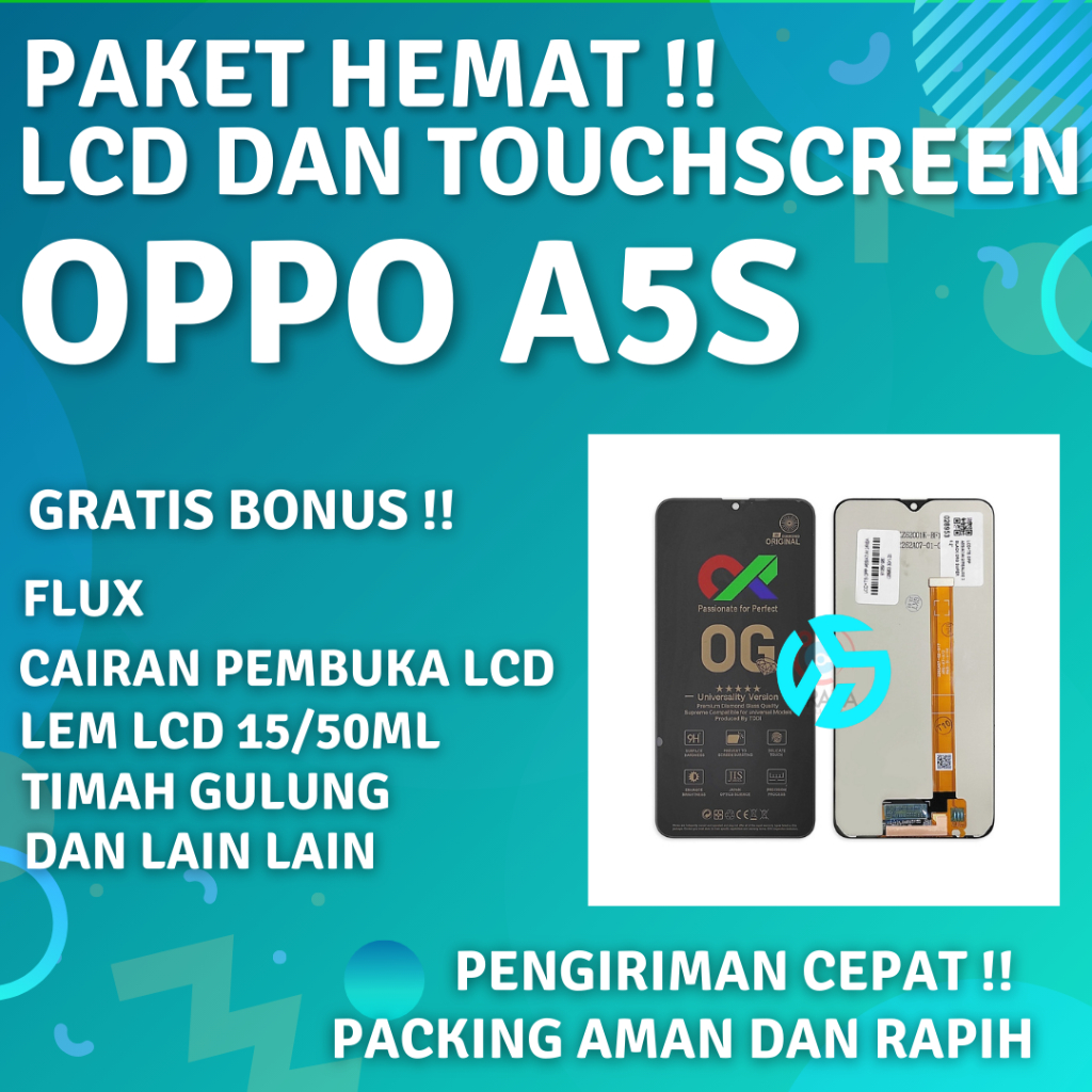 Layar Lcd Hp Oppo A5s Fullset Touchscreen Original