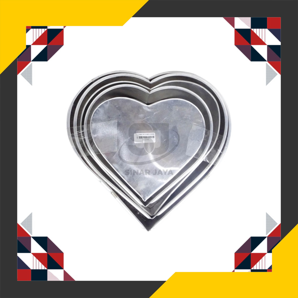 Promo Cetakan Kue Hati/ Loyang Love Isi 5/ Loyang Set Isi 5/ Cetakan Bolu Bentuk Love/ Loyang SS 5 H