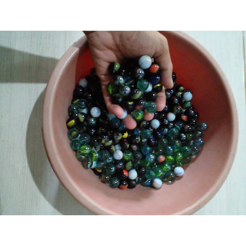 50 butir kelereng gundu motif campur