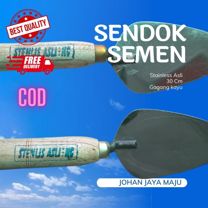Sendok Semen cetok Galur cungkir stainless asli pendek
