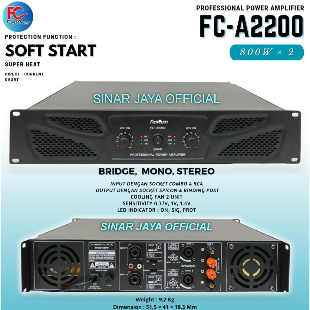 Power Amplifier Firstclass FC A2200 / FIRSTCLASS FCA2200 / FCA 2200