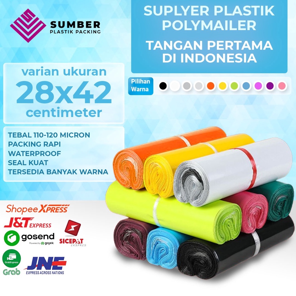 

MALL [100 PCS] 28x42 PLASTIK PACKING POLYMAILER GLOSSY PACKING ONLINE TERMURAH !