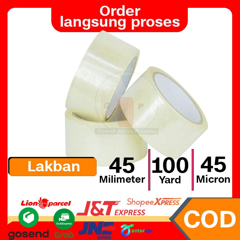 

Lakban Bening 45mm 100 yard 45micron HERO TAPE