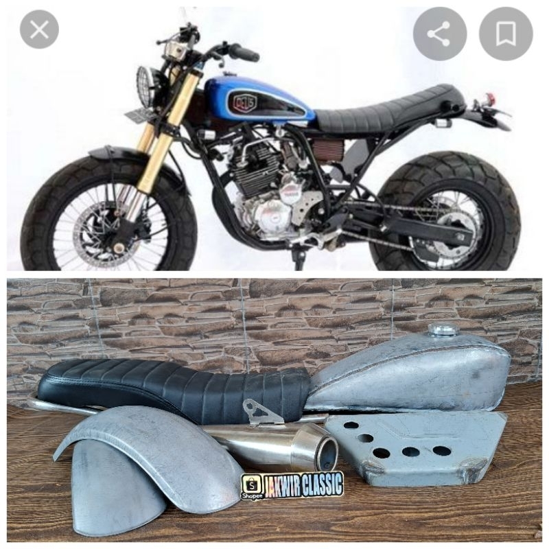 Paket Tangki Japstyle Tangki Scrambler trail Tracker Tangki Deus Motor Custom Japstyle