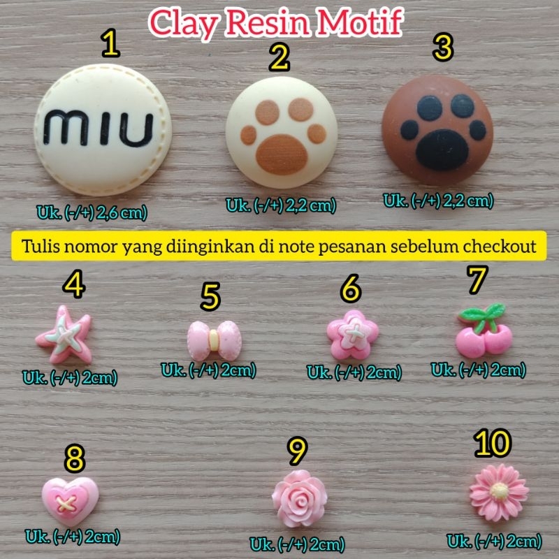 clay buah / clay karakter lucu / clay resin karakter / clay bunga / resin clay / manik resin / manik