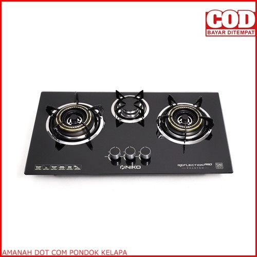 KOMPOR 3TUNGKU PHANTOM/ KOMPOR TANAM / DUDUK GAS KACA NIKO REF PRO PHANTOM VARIAN+selang