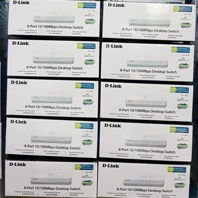 Terlaris D-LINK DES-1008C Switch 8 port, Dlink 8 port desktop switch hub NBC