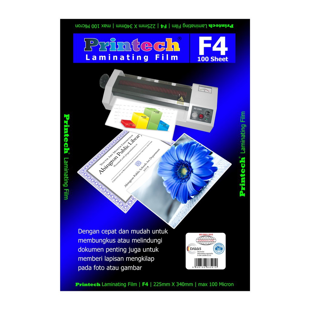 

Import Terlaris PRINTECH Laminating Film Pouch / Plastik Laminating F4 - 06003 !