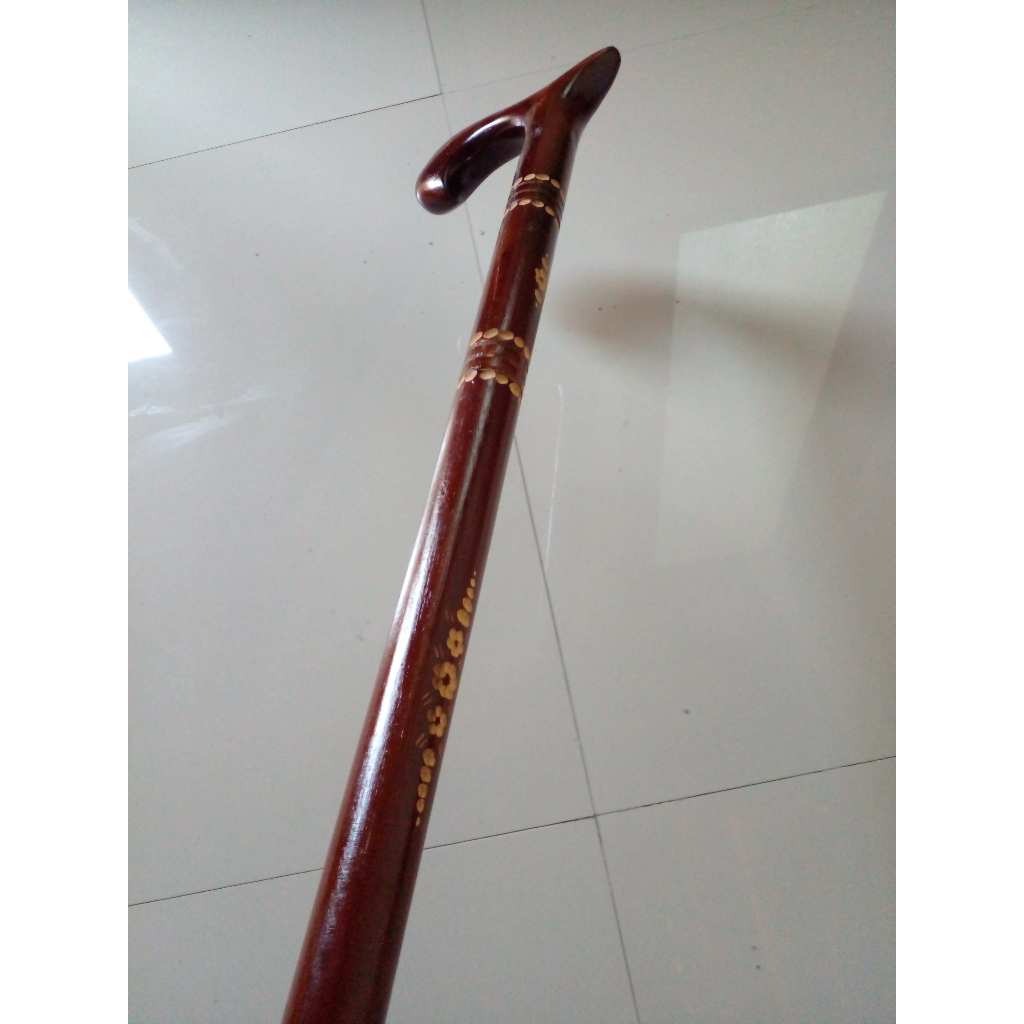 TERMURAH Tongkat Jalan Kayu Jati Asli / Tongkat Kayu / Tongkat Jalan / Tongkat 1 Kaki / Tongkat Ukir