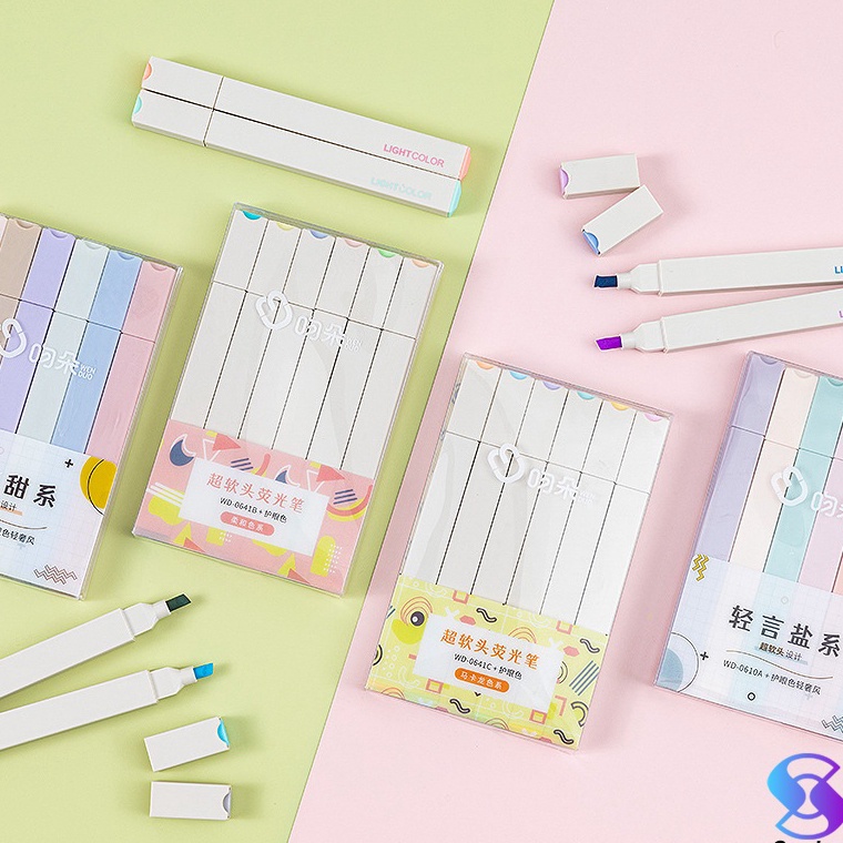 

COD MULTICOLOR pena stabilo siswa 6PCS/SET Stabilo / highlighter pastel 6 colors warna ➜Laris