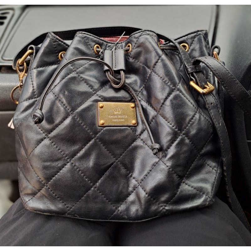 Authentic Emini House Tas Selempang Wanita Slingbag Serut Preloved Seken Bekas