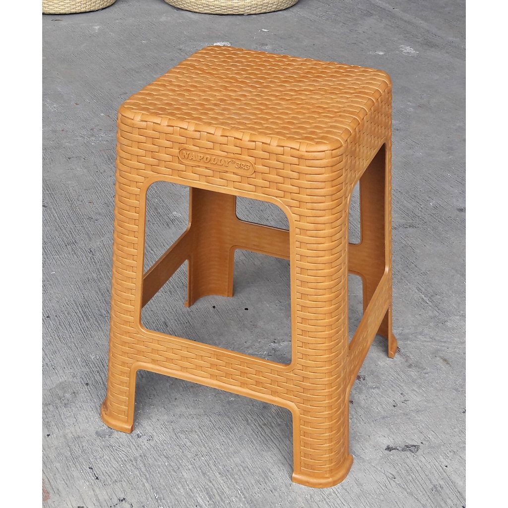 Bangku Baso Napoli Rotan Coklat Kursi Plastik Anyaman