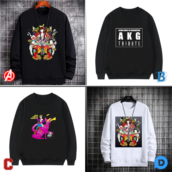 Sweater Asian Kungfu Generation Crewneck Sweatshirt Casual Bahan Katun
