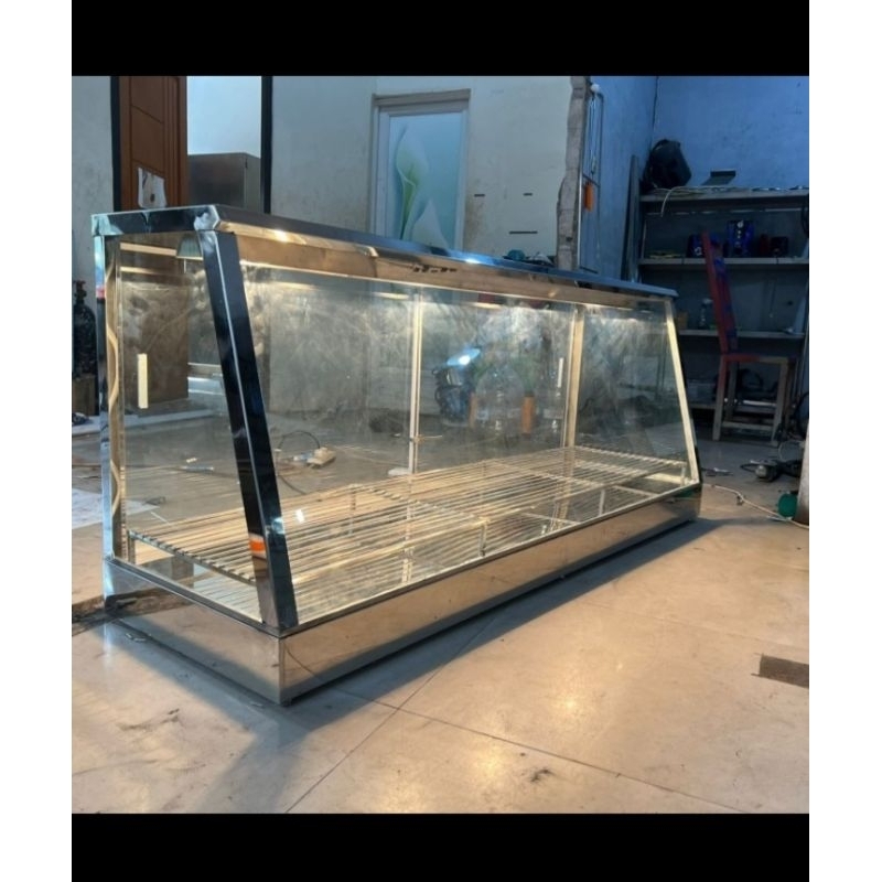 Food warmer display / Food warmer stainless / Etalase food warmer elektrik / Tempat penyimpanan maka