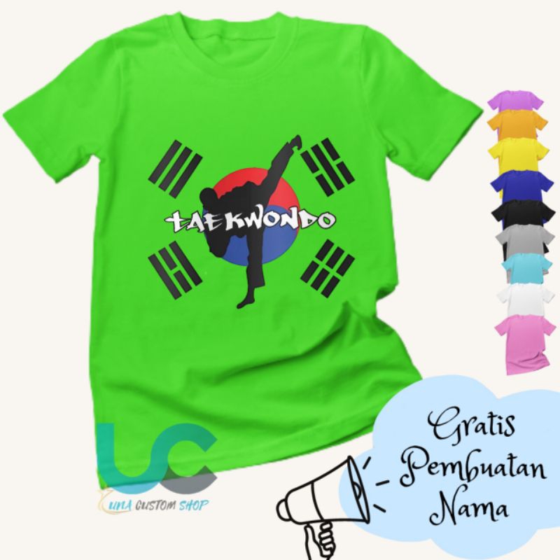 Kaos Taekwondo Anak | Baju Taekwondo Anak | Kaos Anak Sablon | Kaos Anak Custom Terbaru (FREE NAMA)