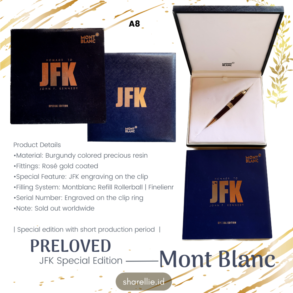 

[PRELOVED] Montblanc John F. Kennedy JFK Special Edition Ballpoint Pen 118083 Burgundy