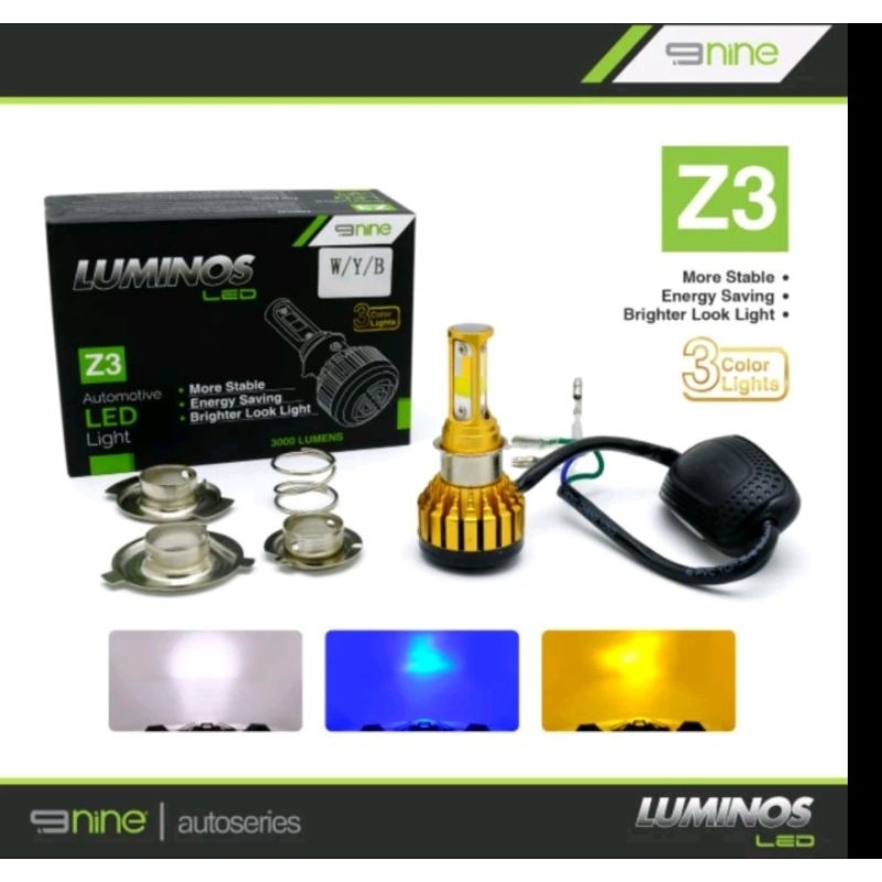 Lampu LED Motor Luminos Z3 3 warna putih Kuning biru