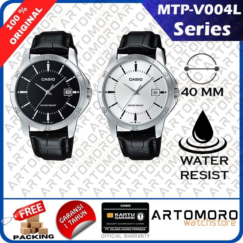 Casio Original MTP-V004L-1A / MTP-V004L-7A / 1A 7A Jam Tangan Kulit Formal Mewah