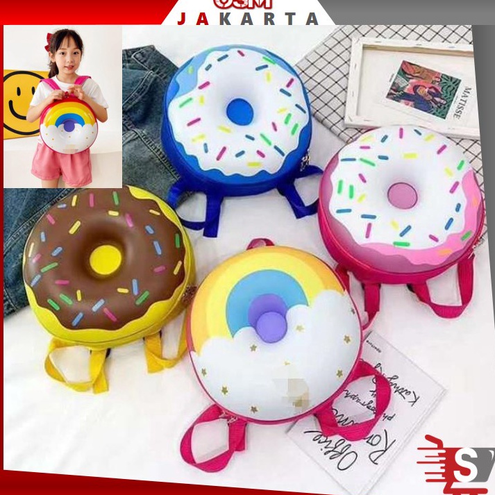 Chekout.. OSM JKT T5152 Tas Anak Bentuk Donat / Tas Fashion Anak / Ransel Donat Anak / Backpack Donu