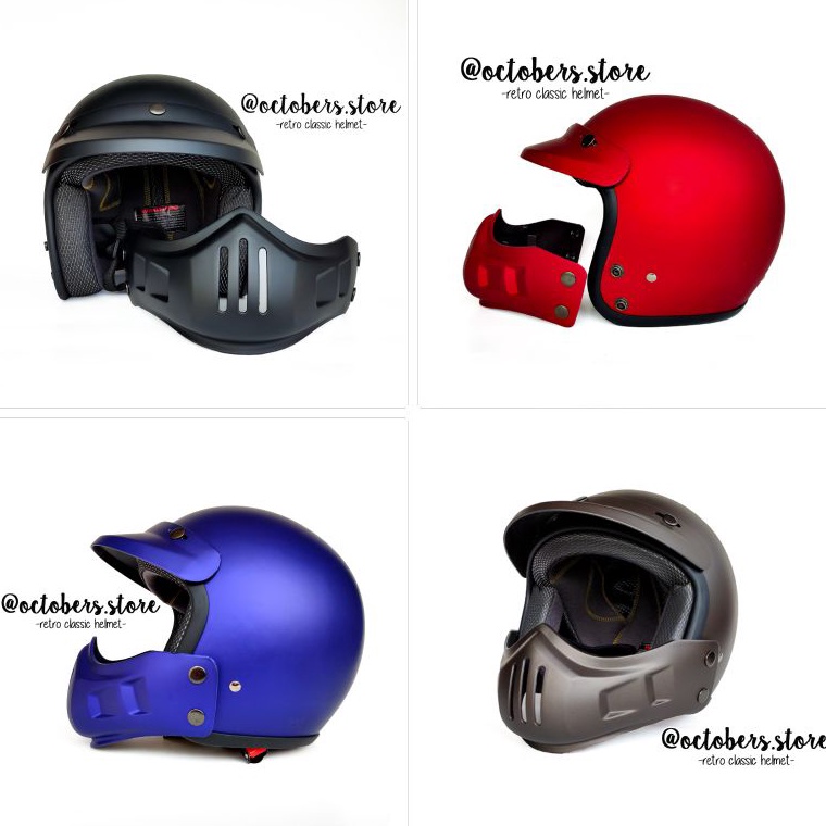 SALE HELM CAKIL MODULAR (HALF FACE / FULL FACE) - HELM RETRO - HELM BOGO