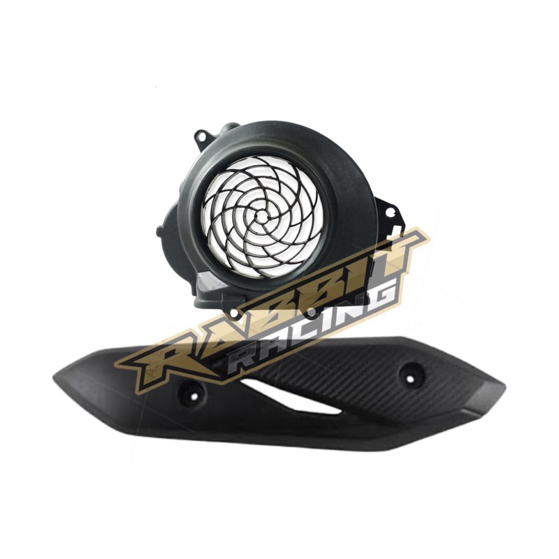 paket cover tutup kipas + tameng knalpot standart beat fi / injeksi stater kasar 2012-2013-2014-2015