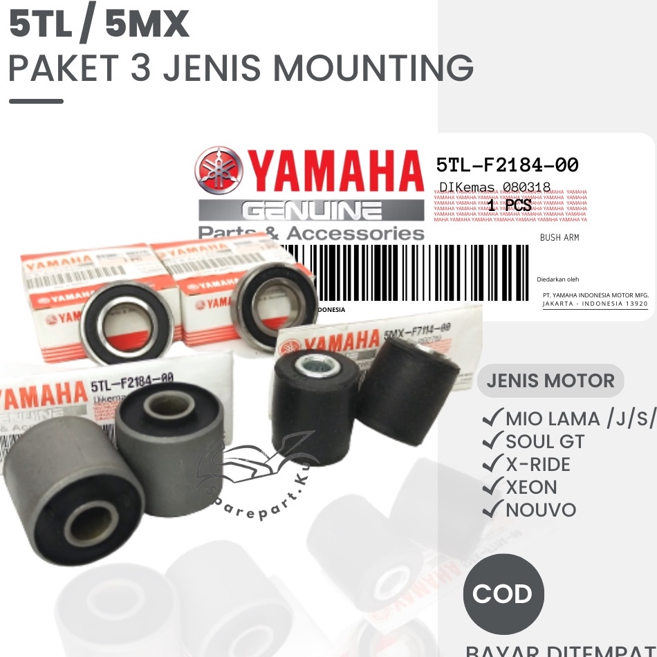 HARGA TERMURAH (HEMAT) PAKET MONTING MIO SPORTY YAMAHA / 2PCS KARET MOUNTING + 2PCS BOSH ARM + 2PCS 